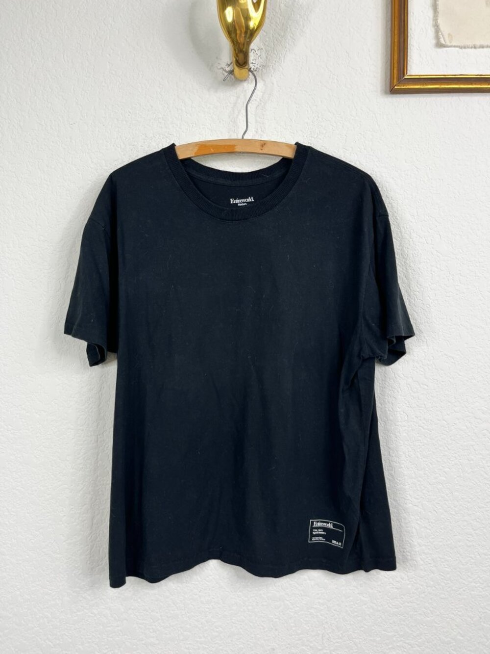 Entireworld Organic Cotton Jersey Short Sleeve T Shirt Black